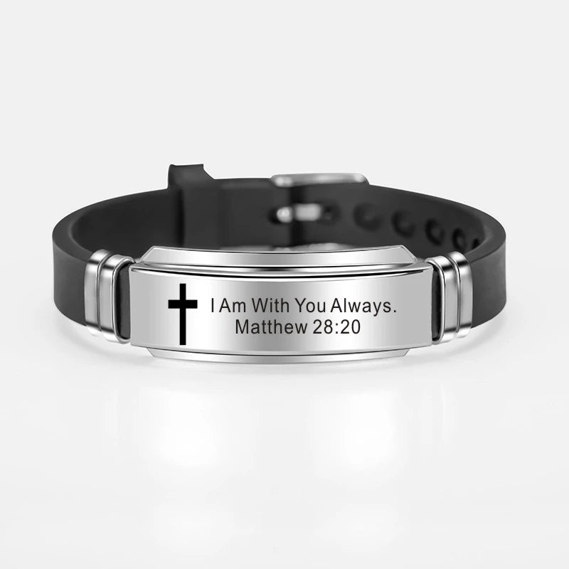 Cross Jesus Scripture Quote Bracelet - Image 19