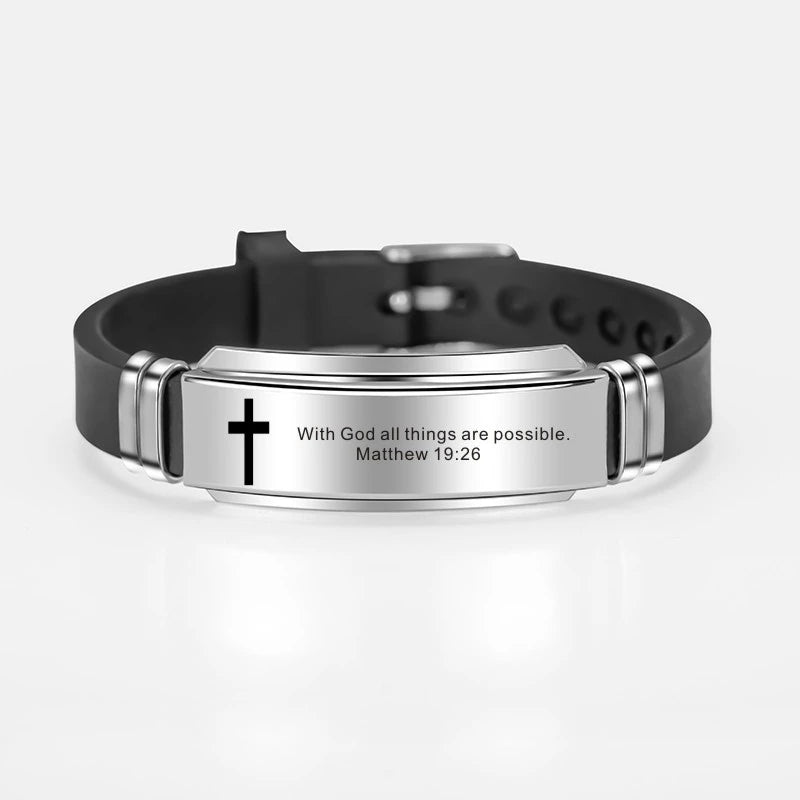 Cross Jesus Scripture Quote Bracelet - Image 8