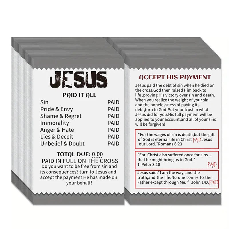 50/100 Pcs Gospel Booklet Cards – Pocket Bible Verse & Prayer Postcard Set - Image 7