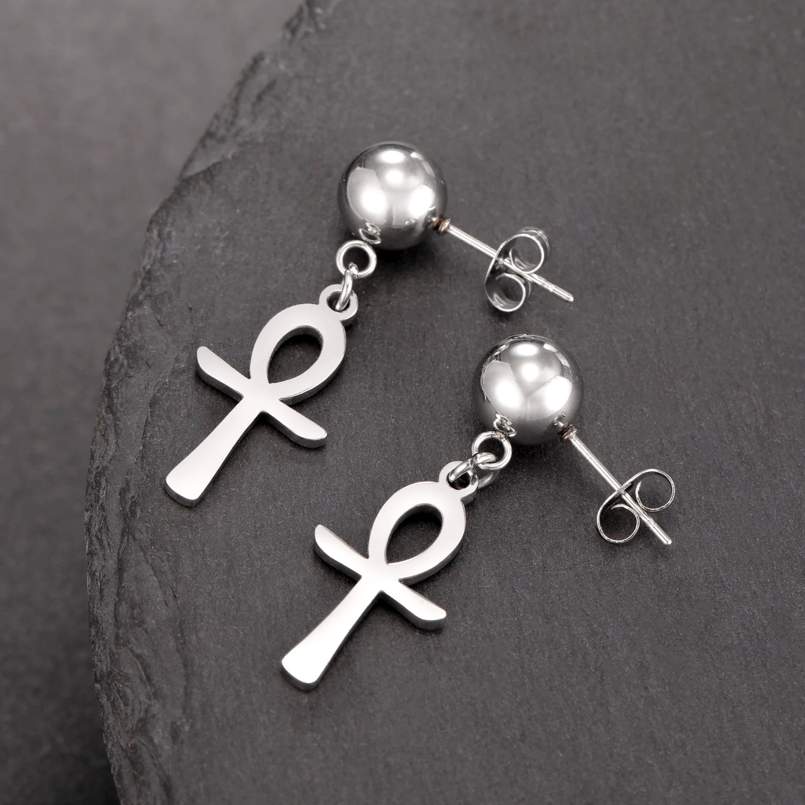 Lucktune Egyptian Ankh Cross Stud Earrings – Symbol of Life Amulet Jewelry for Women - Image 6