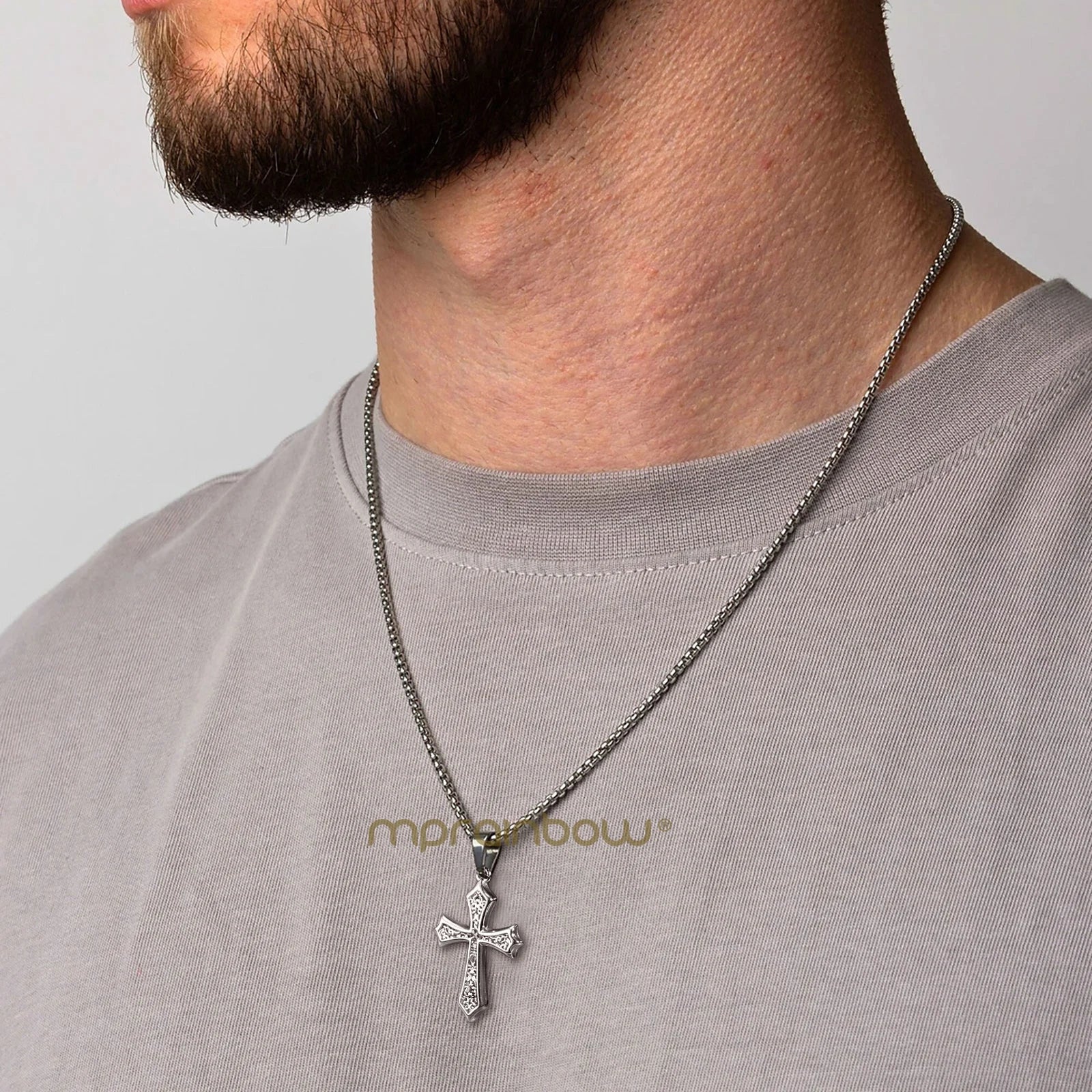 Cross Pendant Necklace for Men & Boys – Stainless Steel Christian Jewelry (50/55/60cm) - Image 2