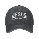 2023 Washed Cotton "Jesus Saved My Life" Cap – Christian Ponytail Baseball Hat