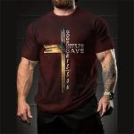 Jesus Cross Print Men’s T-Shirt – Quick-Dry Casual Summer Streetwear Tee