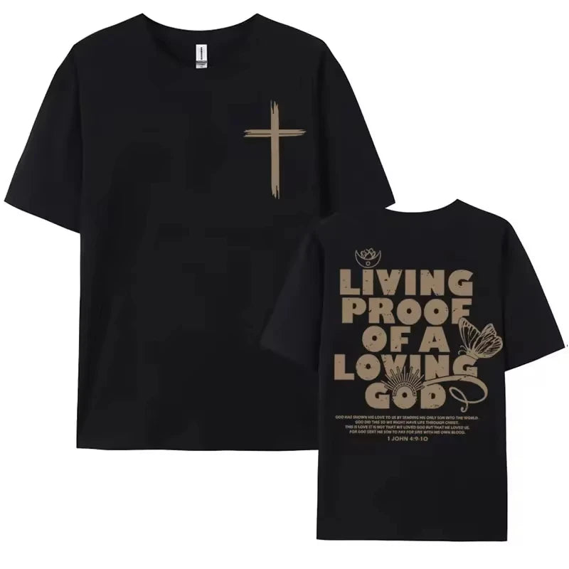 "Living Proof of a Loving God" T-Shirt – Inspirational Christian Oversized Tee for Men & Women - Image 8