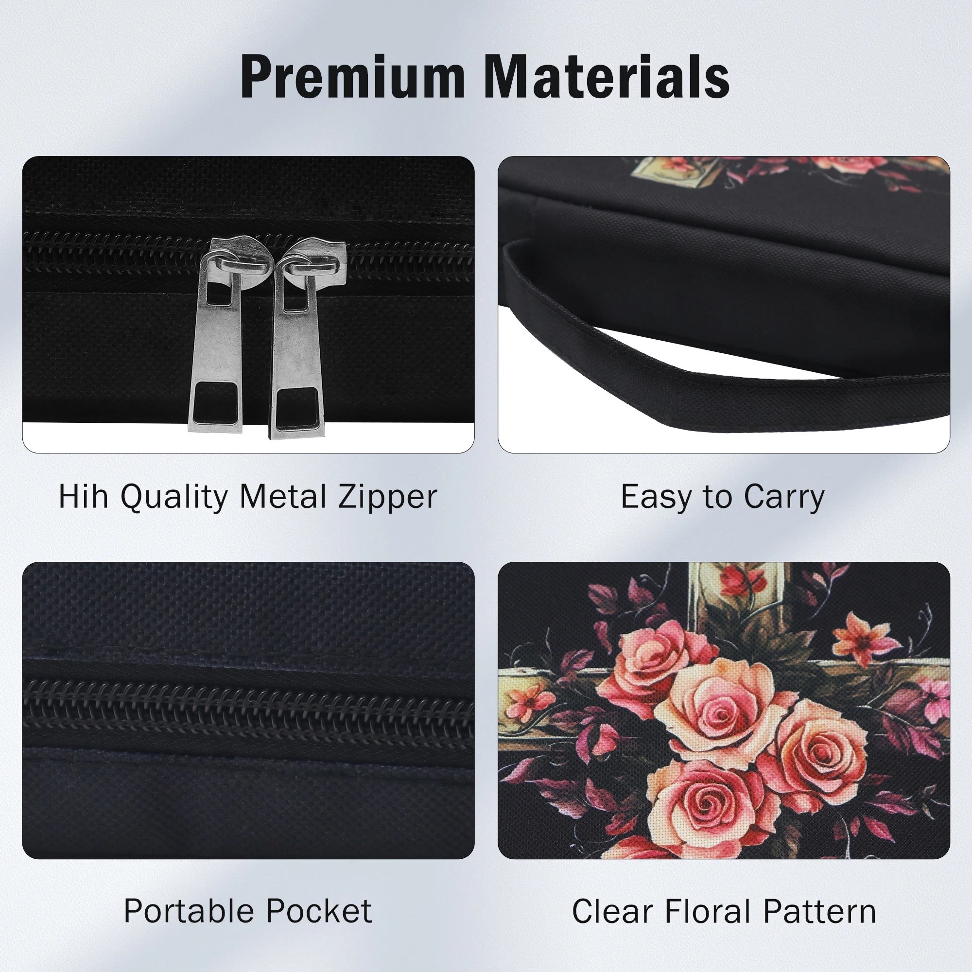 Floral Bible Cover with Handle & Pocket - Image 4