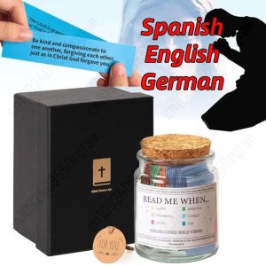 Bible Verse Jar – Spanish & English Scripture Jar for Prayer, Hope & Christian Gifts