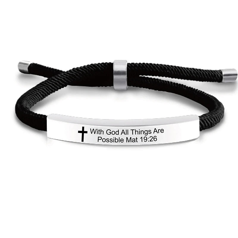 Cross Jesus Scripture Quote Bracelet - Image 11