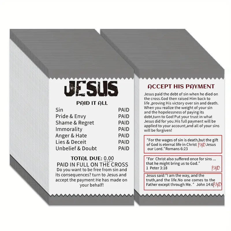 50/100 Pcs Gospel Booklet Cards