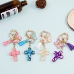 Black Cross Decorative Punk Leather Bracelet – Multilayer Braided Magnetic Clasp for Men