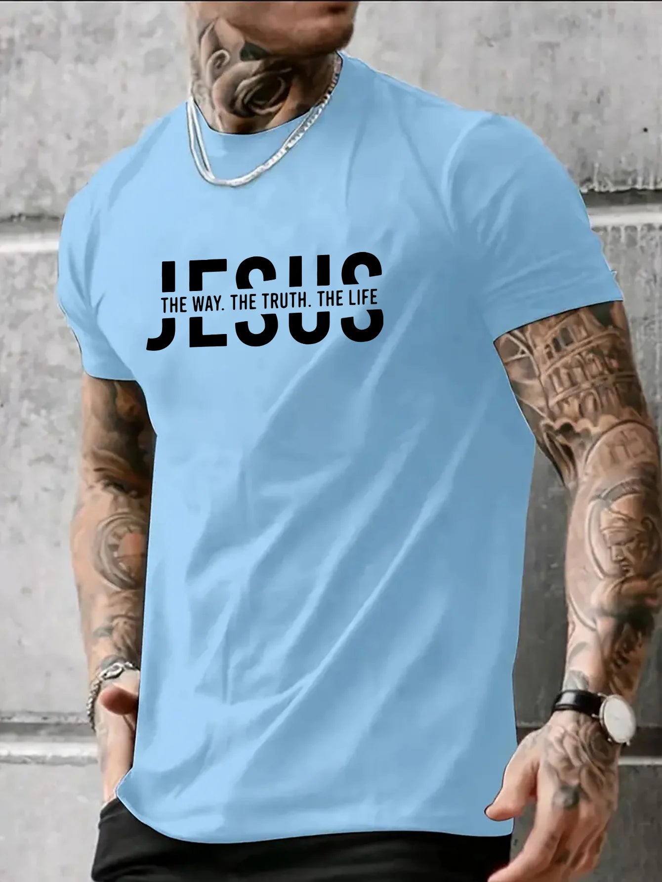 "Jesus – The Way, The Truth, The Life" T-Shirt – 100% Cotton Casual Summer Tee for Men - Image 5