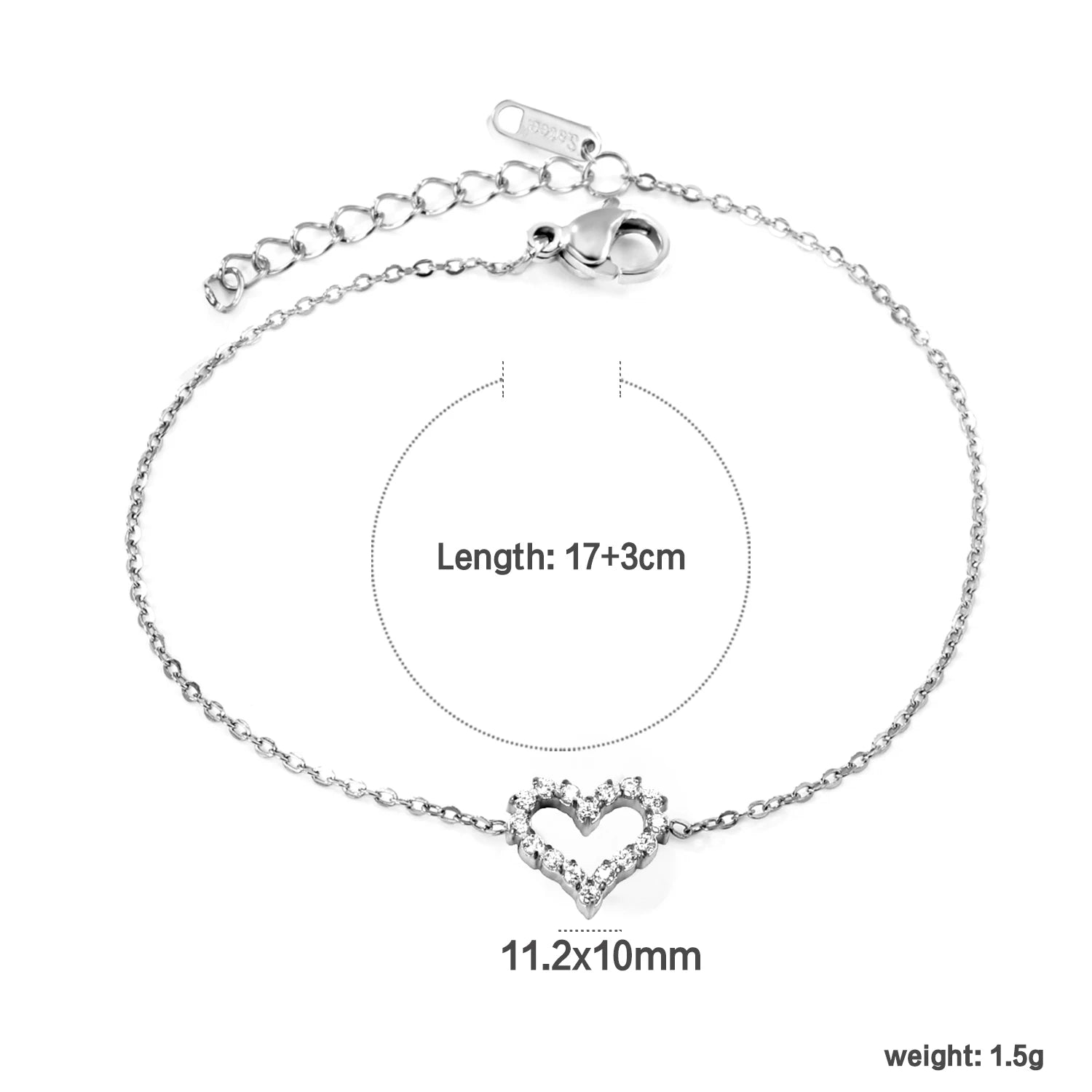 LUXUSTEEL Simple Hollow Circular Buckle Bracelet – Stainless Steel Chain Jewelry for Women & Girls - Image 9