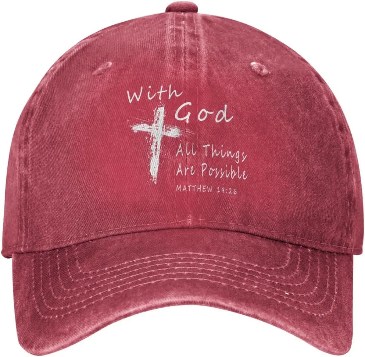 "With God All Things Are Possible" Baseball Cap – Unisex Christian Faith Hat - Image 6