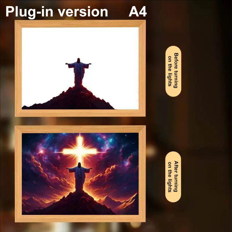 Lumin Works "Jesus – I Am Always With You" 4D LED Wall Art Light - Image 35