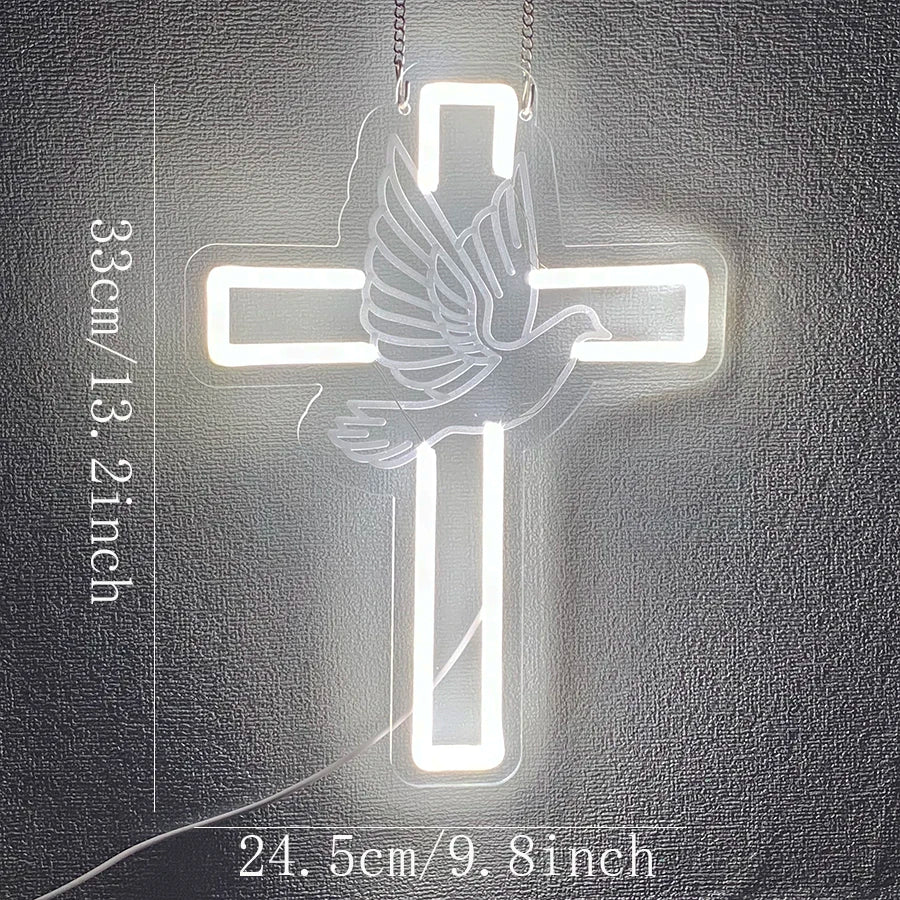 Cross Neon Sign – LED Jesus Neon Light for Wall Decor & Gifts - Image 3