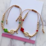 KKBEAD San Benito Cross Bracelet – 18K Gold-Plated Beaded Religious Jewelry for Women