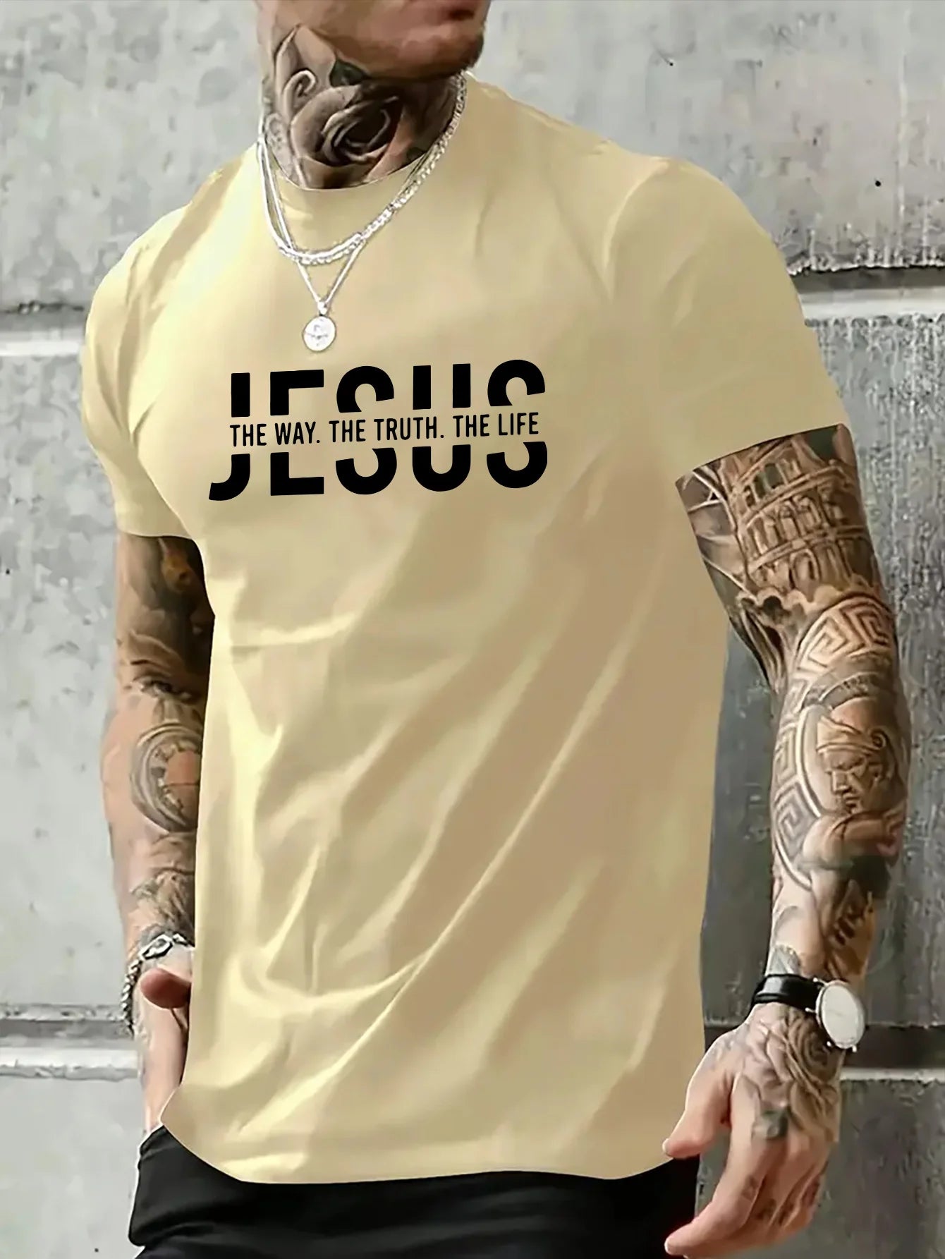 "Jesus – The Way, The Truth, The Life" T-Shirt – 100% Cotton Casual Summer Tee for Men - Image 3