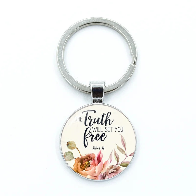 Give Thanks With A Grateful Heart Keychain – Bible Verse Glass Cabochon Charm Gift - Image 13