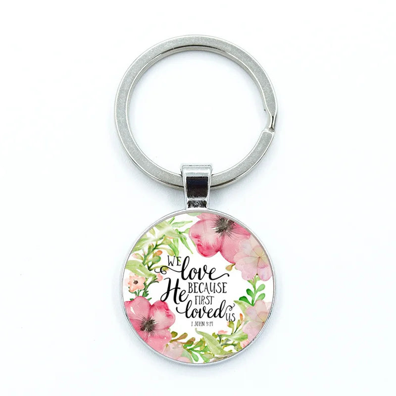 Give Thanks With A Grateful Heart Keychain – Bible Verse Glass Cabochon Charm Gift - Image 20