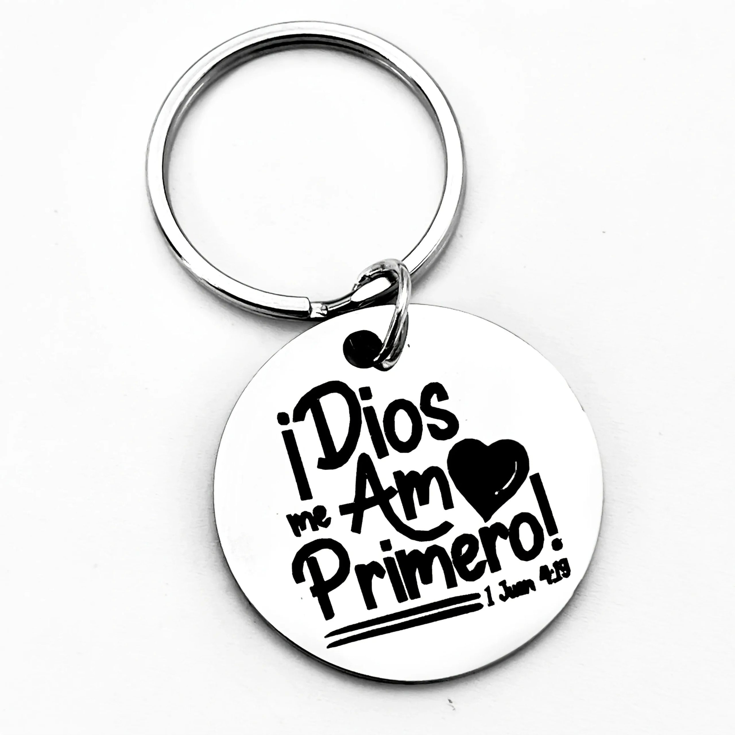 1 Pc Motivational Keychain – “¡Dios Me Amó Primero!” Christian Gift for Spanish Speakers