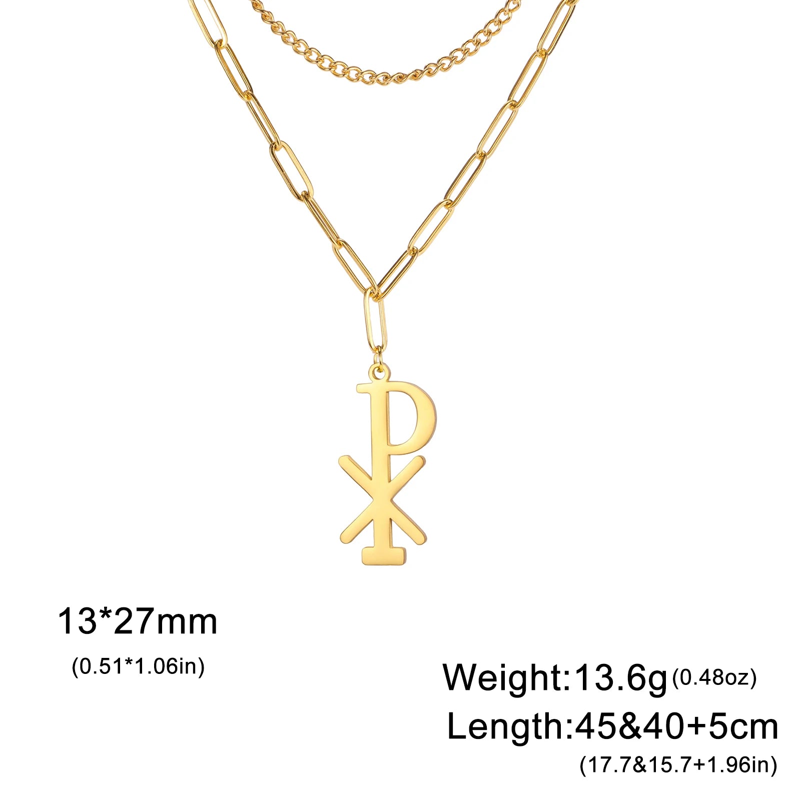 Chi Rho Necklace – Stainless Steel Christian Pendant for Men & Women - Image 9