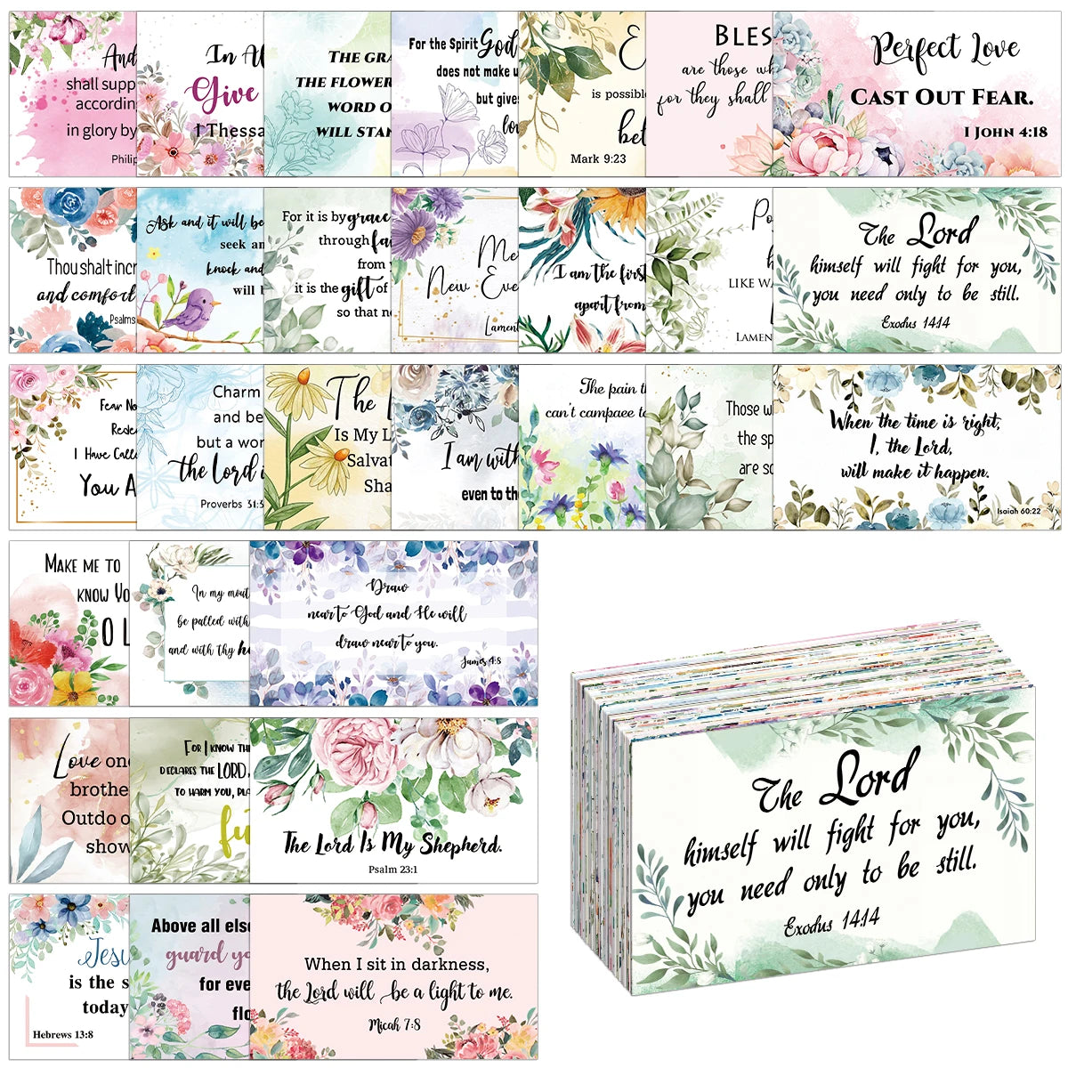 60pcs Bible Verse & Prayer Cards – Mini Scripture Cards for Women