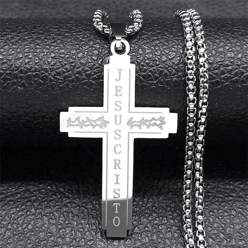 Christian Bible Cross Chain Necklace – Stainless Steel Prayer Pendant for Men - Image 11